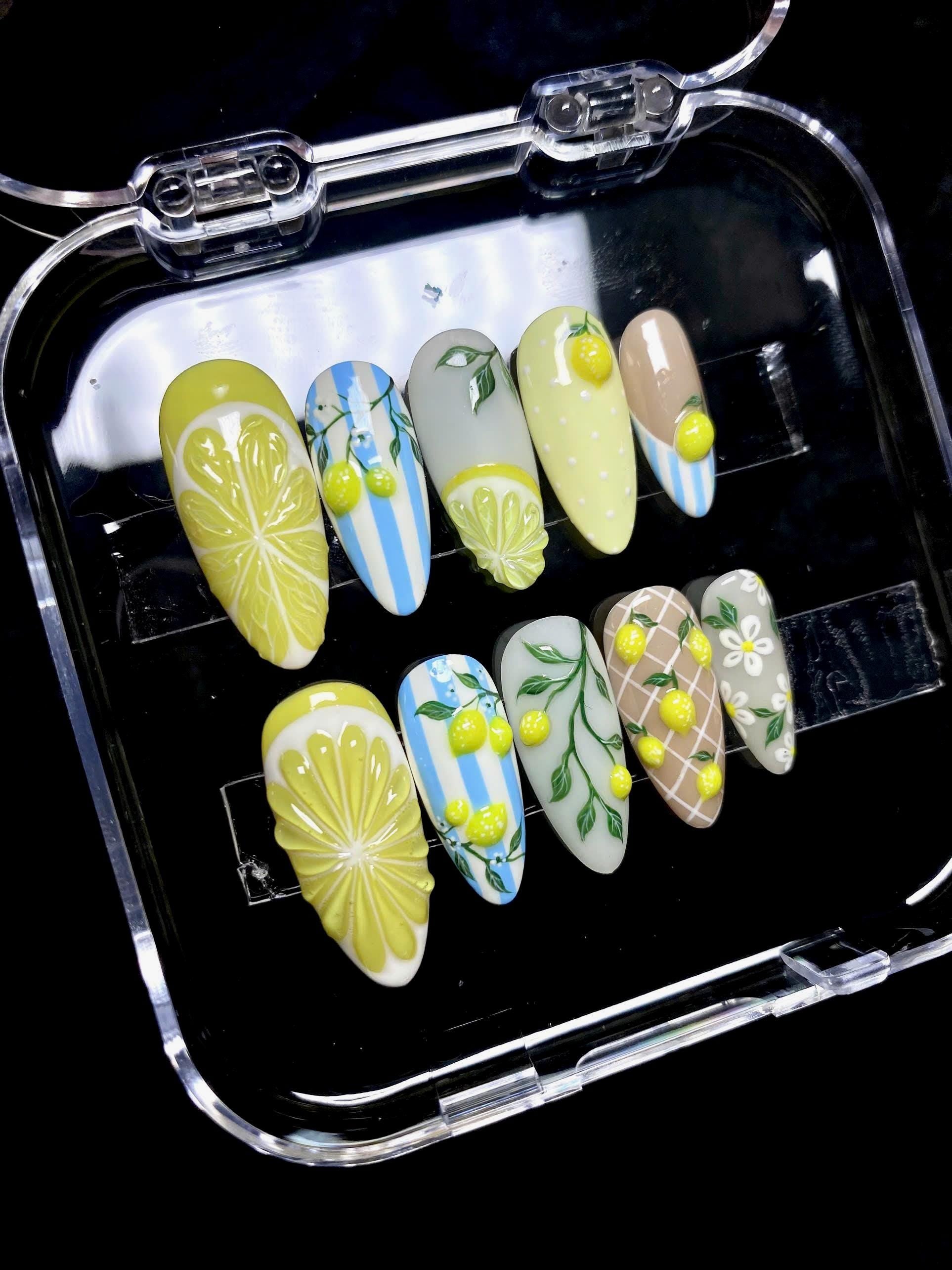 Summer Lemon Press On Nails