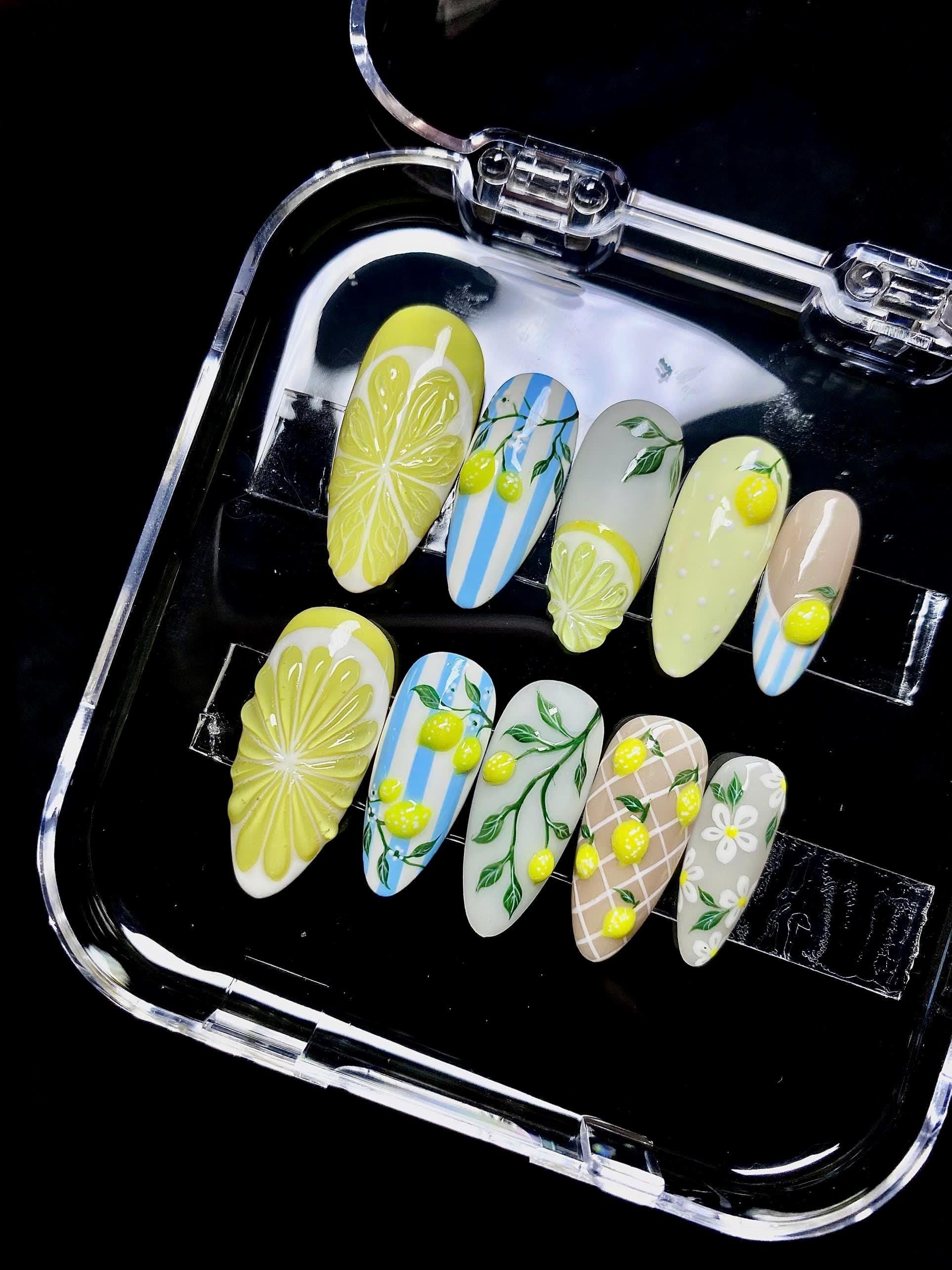 Summer Lemon Press On Nails