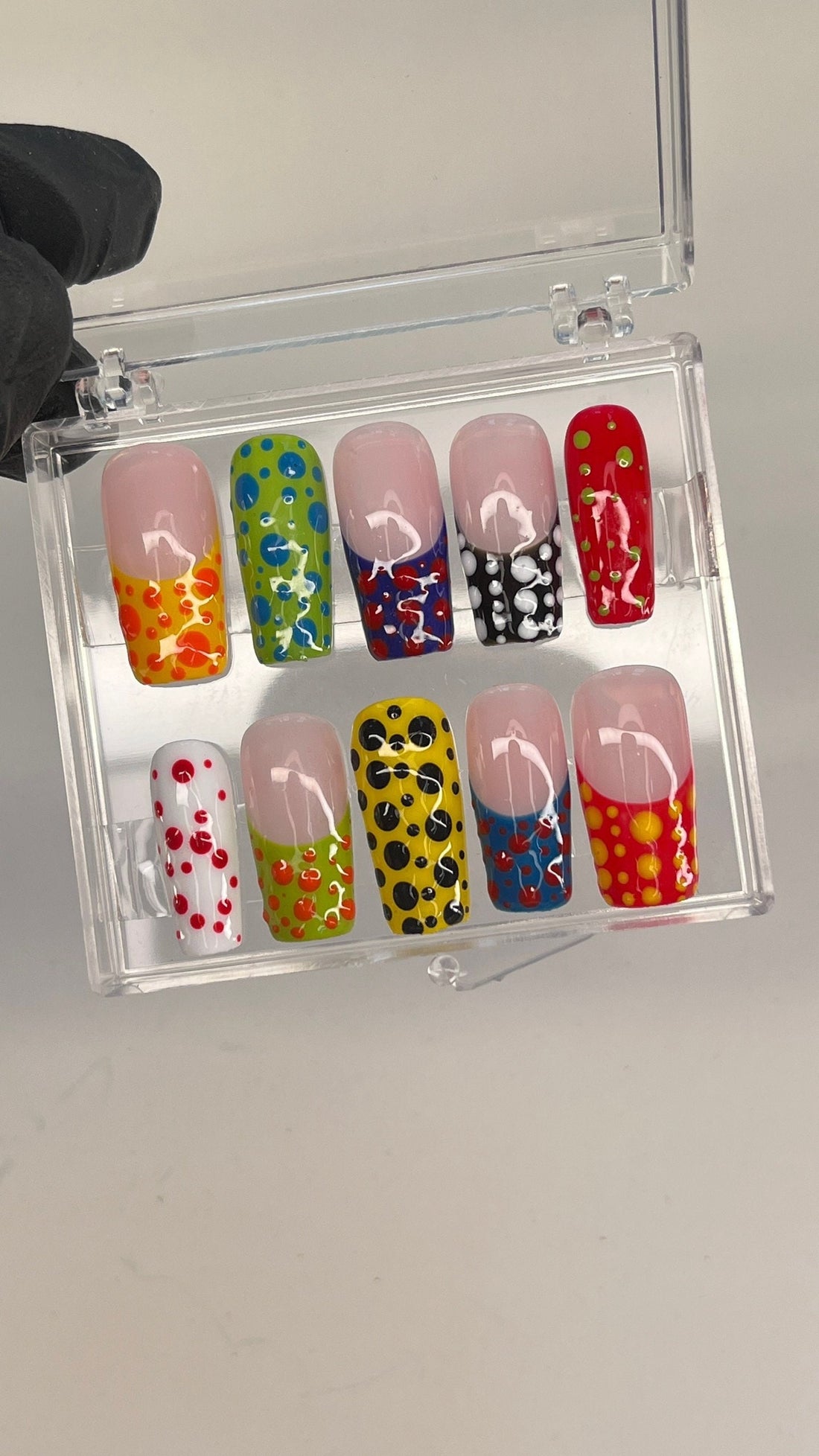 Colourful Free Style 3D Gel Short Coffin Press On Nails, Luxury Handmade Fake Nails, Birthday Event Nail, Fairy Core Nails