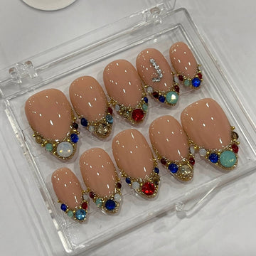 Shine Like A Diamond with Your Initial Press On Nails, Handpainted Cartoon Fake Nails, Anime Nails Art for Birthday, Holiday