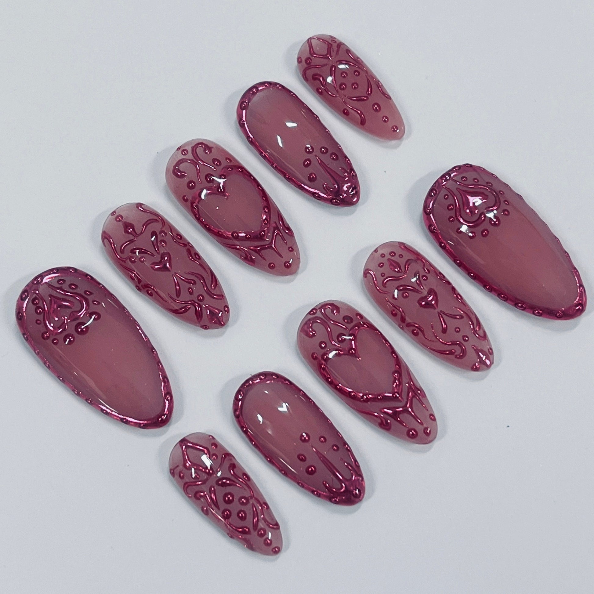 Chrome Empress Press On Nails, Handmade 3D False Nails, Edgy Nails for Birthday Party Holiday,Vacation , Gift for Her