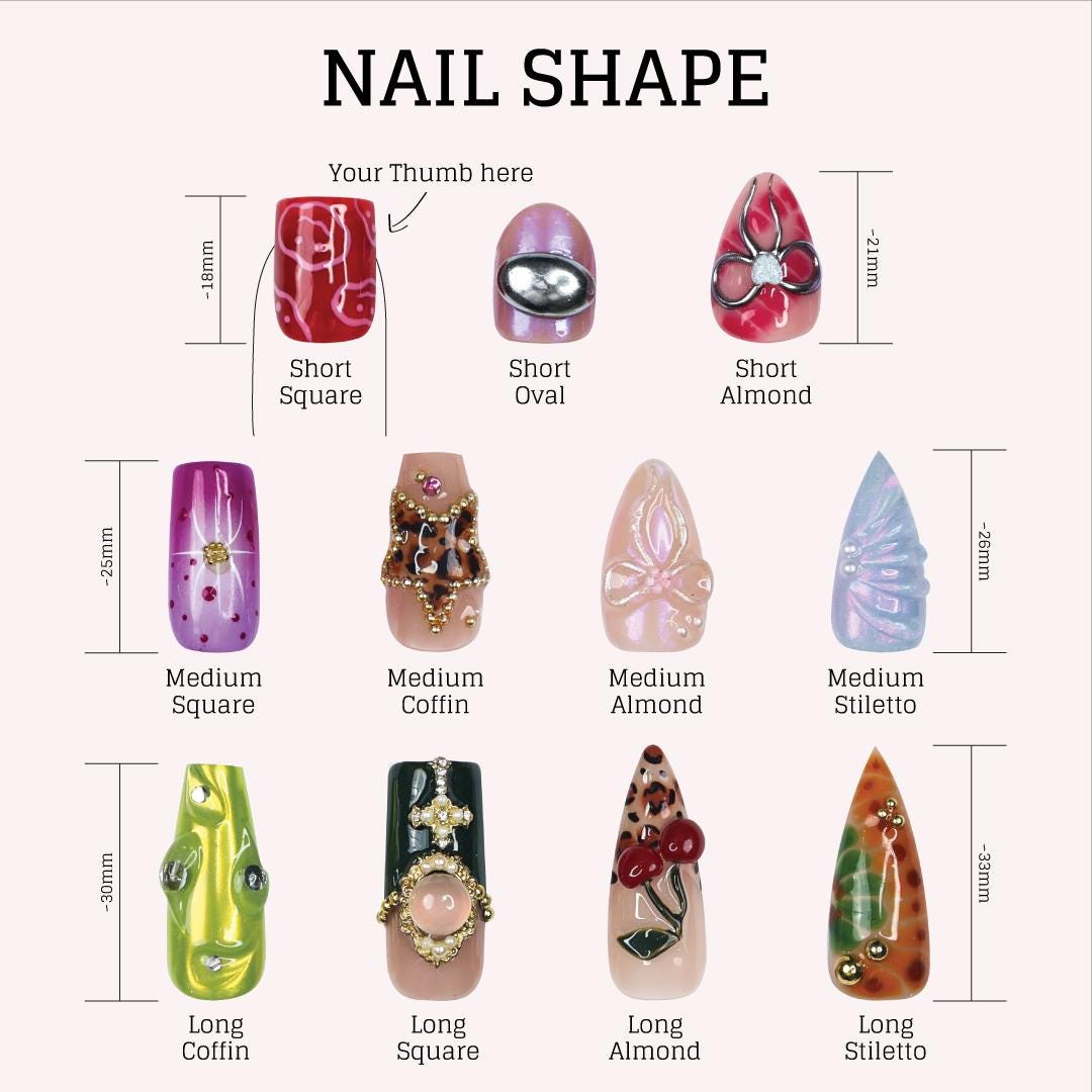 Summer Press On Nail with Blueberry & Ocean Wave in Medium Almond| Handmade Nails for Beach Holiday, Vacation| Blue Theme Fake Nails Art